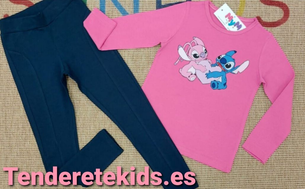 Conjunto fuscia stitch corazón