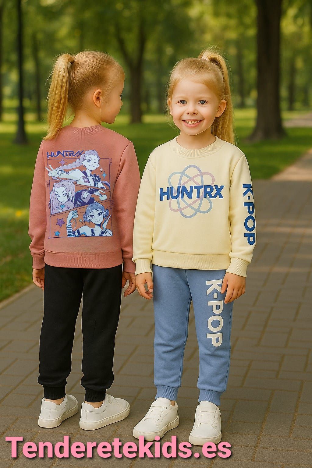 Chandal huntrix rosa con espalda estampada