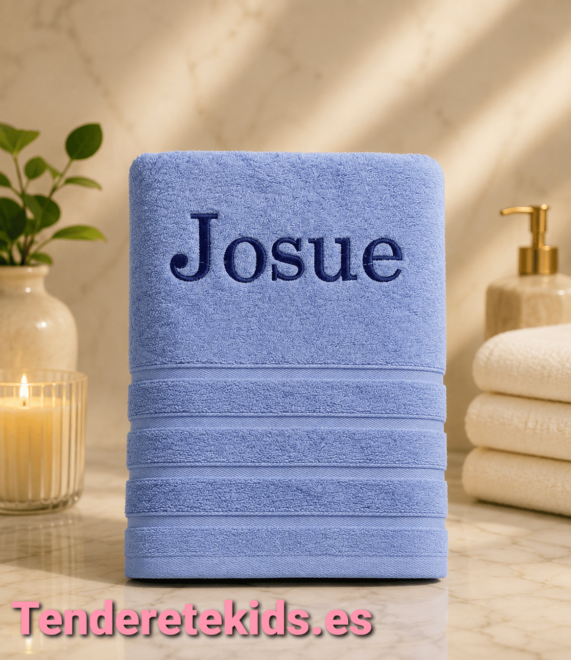 Toalla celeste blue personalizable con nombre