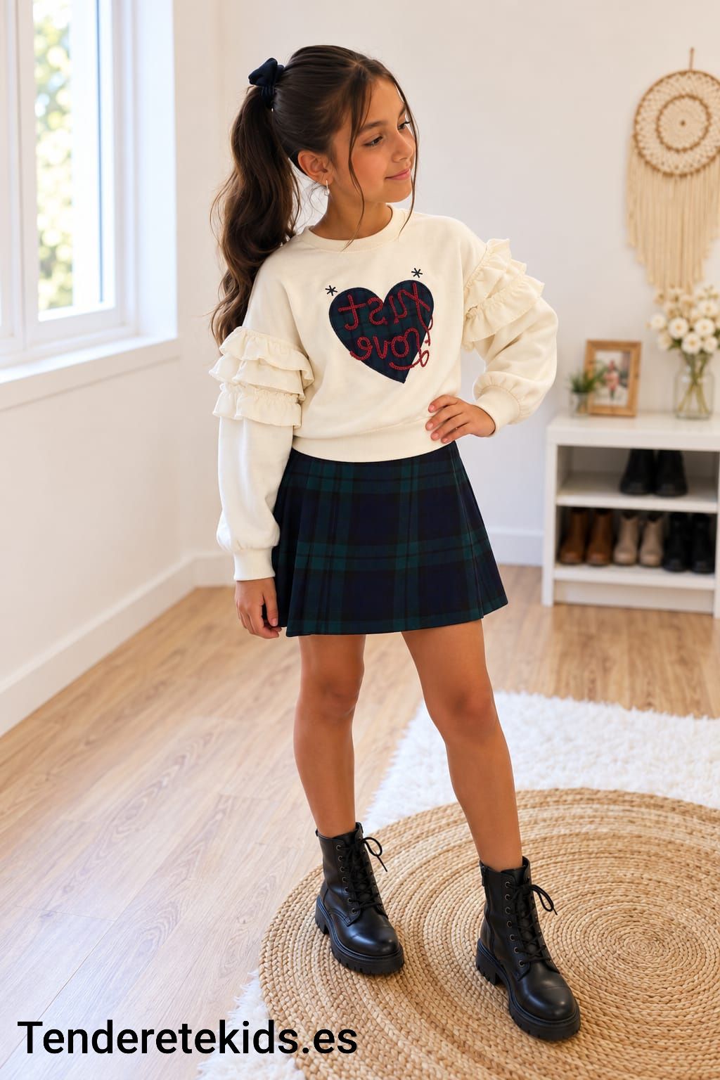 Conjunto marino corazón de falda