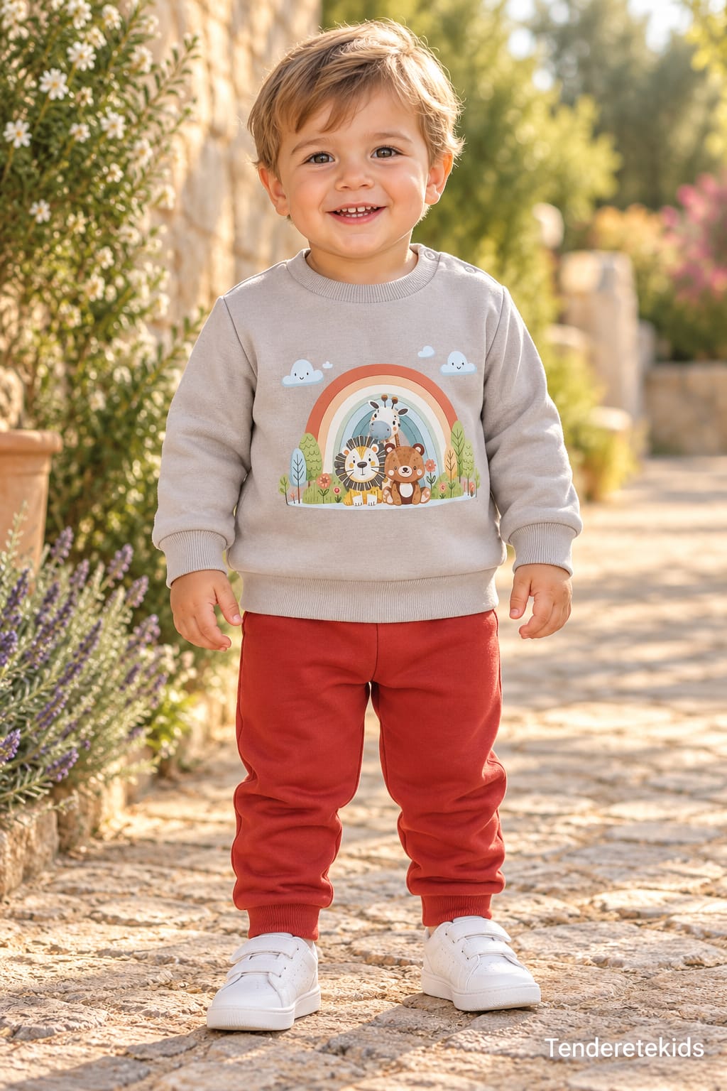 Chandal naranja wild arcoiris niño