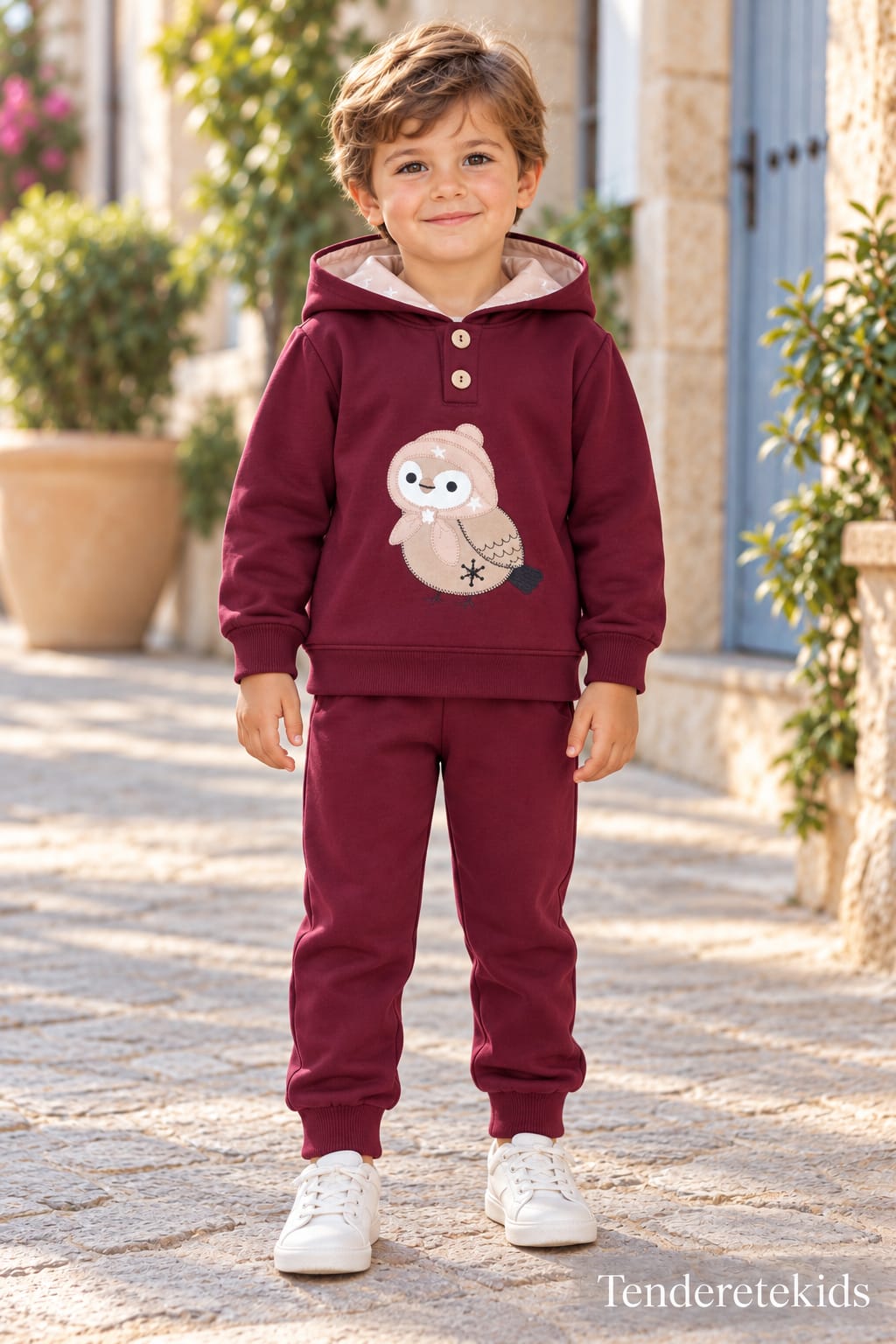 Chandal burdeo búho niño
