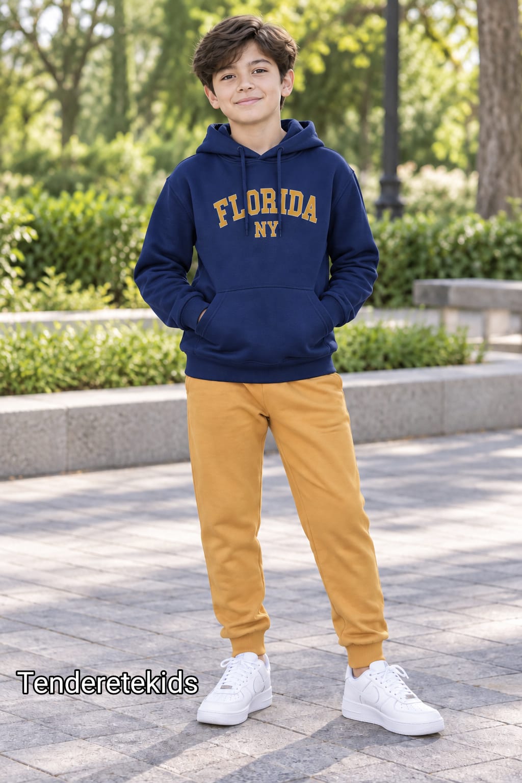 Chandal mostaza Florida con bolsillo canguro