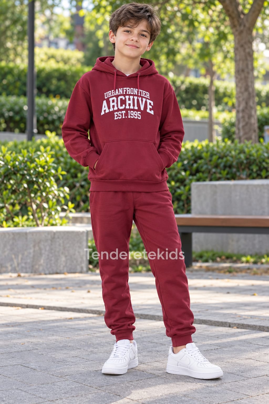 Chandal burdeo Archive con bolsillo canguro