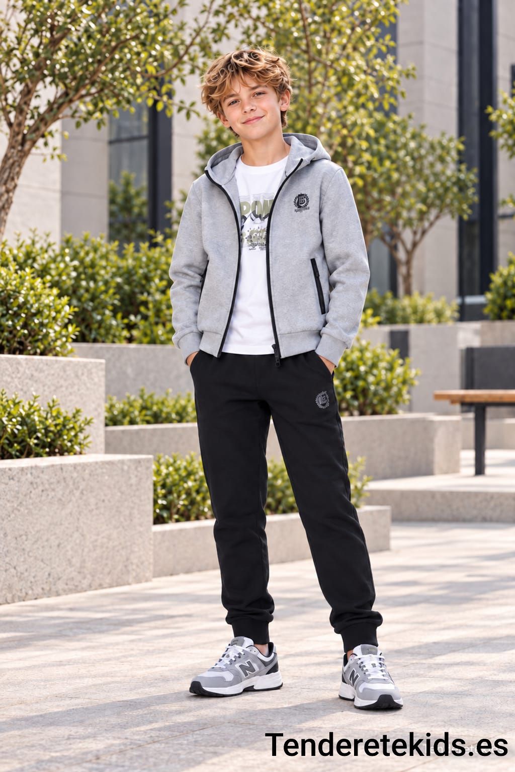 Chándal gris Buty con sudadera de cremallera