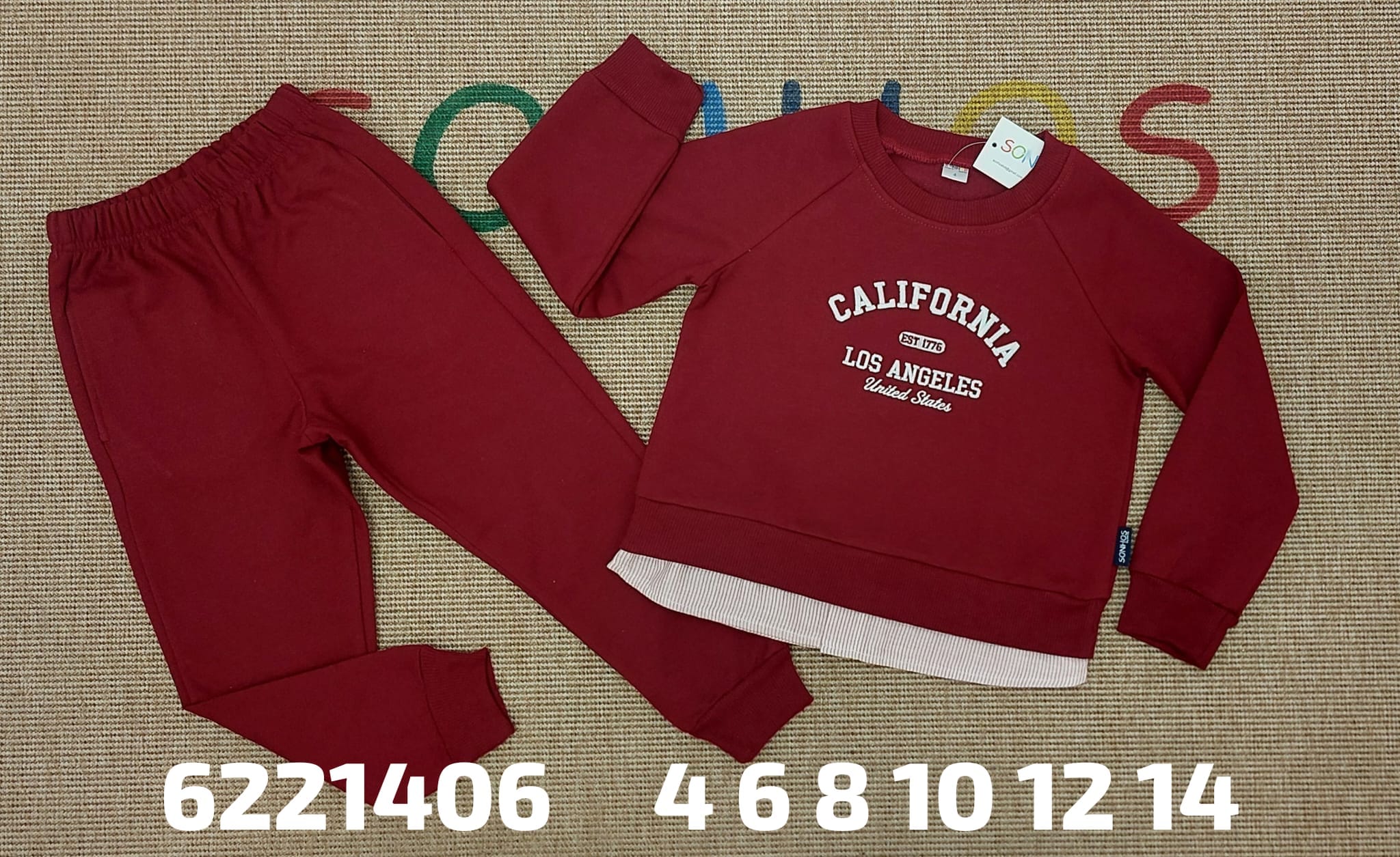 Chándal burdeos california niño