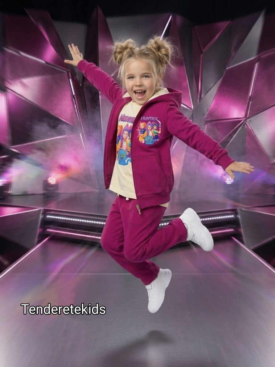 Chándal Huntrix fucsia tres piezas