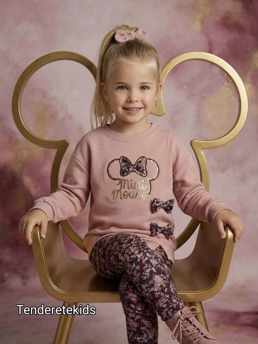 Conjunto Minnie rosa con leggins estampada