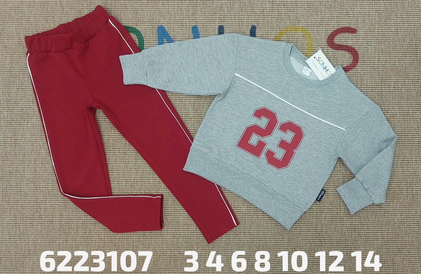 Chandal 23 gris con raya blanca
