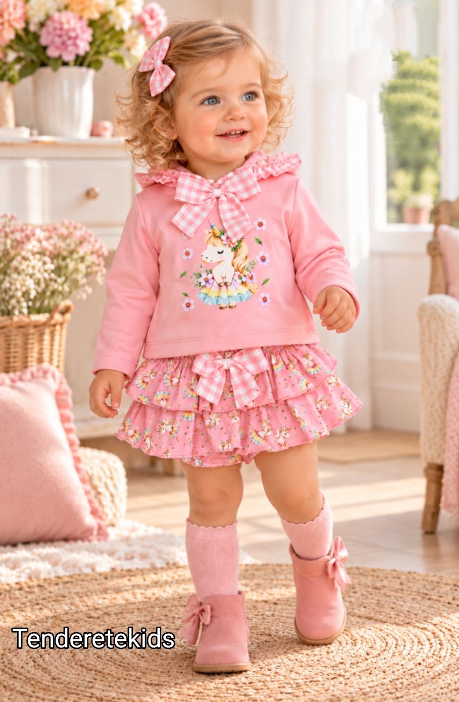 Conjunto unicornio fantasía con braga-falda