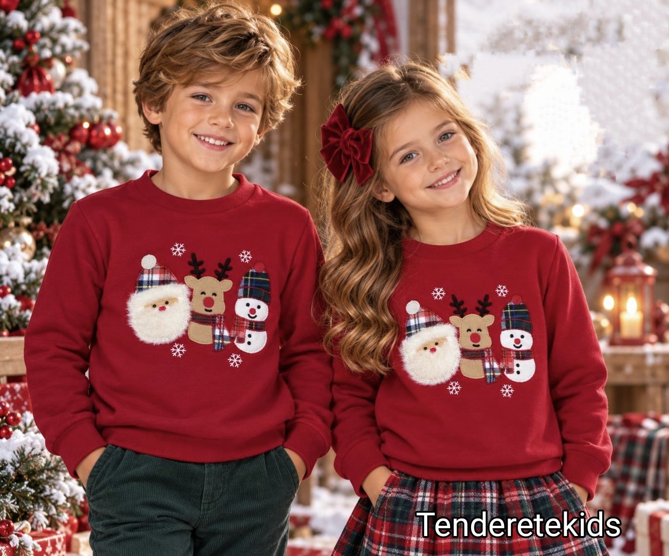 Sudadera burdeos unisex dibujos navideños
