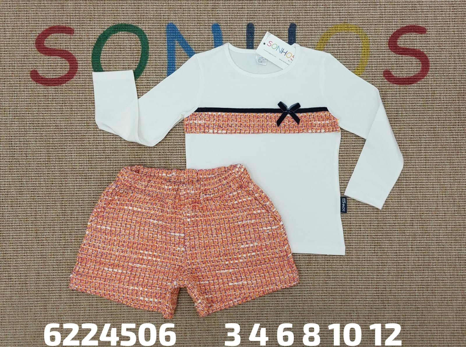 Conjunto de pantalón naranja cuadros