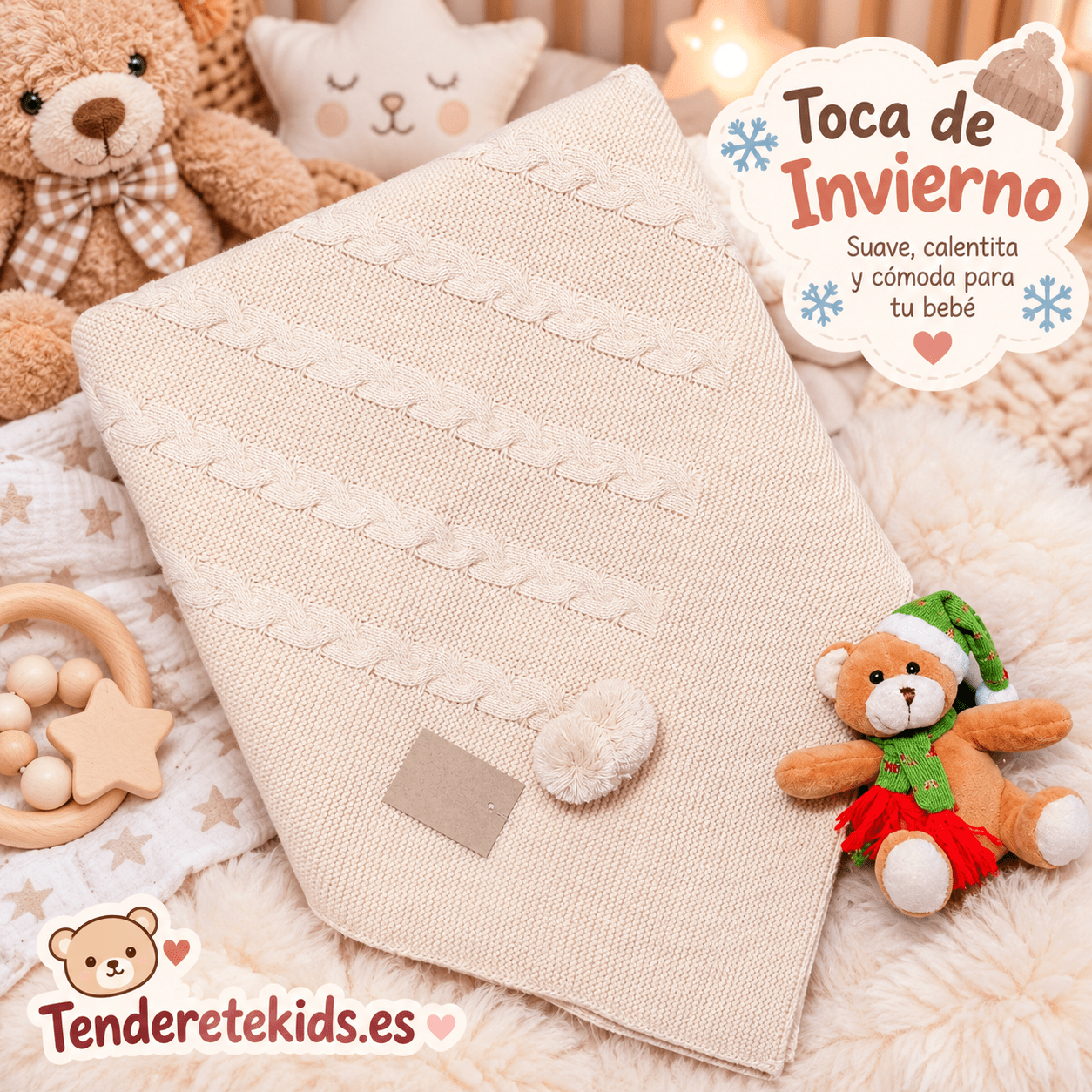 Toca camel trenzas con ponpón (c603)